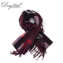 Wholesale Indian Head Scarves Fashion Pure Plaid 100% Cashmere Scarfs For Men